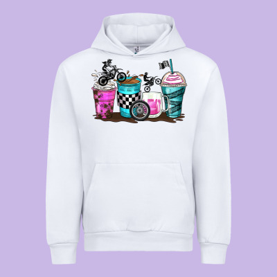 Motocross Coffee Cups Urban Hoodie Designed By Zillion Design Studio