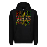 Black Black vibes only juneteenth Premium Hoodie - Zillion Design Studio