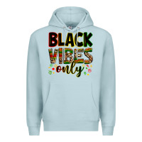 Blue Mist Black vibes only juneteenth Premium Hoodie - Zillion Design Studio