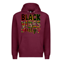 Burgundy Black vibes only juneteenth Premium Hoodie - Zillion Design Studio