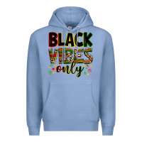 Colony Blue Black vibes only juneteenth Premium Hoodie - Zillion Design Studio