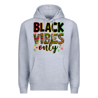 Heather Grey Black vibes only juneteenth Premium Hoodie - Zillion Design Studio