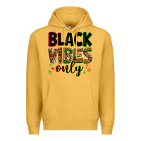 Mustard Black vibes only juneteenth Premium Hoodie - Zillion Design Studio