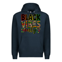 Navy Black vibes only juneteenth Premium Hoodie - Zillion Design Studio
