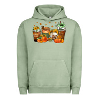 Pigment Oil Green fall coffee cups Urban Hoodie - Zillion Design Studio