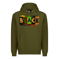 Army Green Black juneteenth Premium Hoodie - Zillion Design Studio