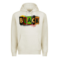 Oatmeal Heather Black juneteenth Premium Hoodie - Zillion Design Studio