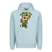 Blue Mist Vermont State Map Premium Hoodie - RanaPortraitStore