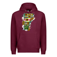 Burgundy Vermont State Map Premium Hoodie - RanaPortraitStore