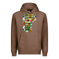 Chestnut Vermont State Map Premium Hoodie - RanaPortraitStore