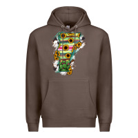 Coffee Vermont State Map Premium Hoodie - RanaPortraitStore