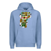 Colony Blue Vermont State Map Premium Hoodie - RanaPortraitStore