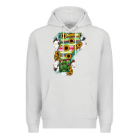 Dove Grey Vermont State Map Premium Hoodie - RanaPortraitStore