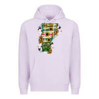 Lilac Vermont State Map Premium Hoodie - RanaPortraitStore