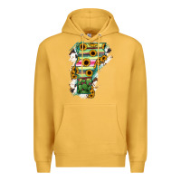 Mustard Vermont State Map Premium Hoodie - RanaPortraitStore