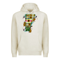 Oatmeal Heather Vermont State Map Premium Hoodie - RanaPortraitStore