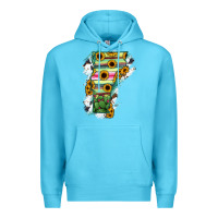 Ocean Blue Vermont State Map Premium Hoodie - RanaPortraitStore