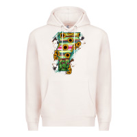 Pale Pink Vermont State Map Premium Hoodie - RanaPortraitStore