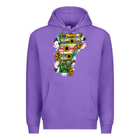 Purple Vermont State Map Premium Hoodie - RanaPortraitStore