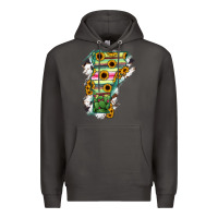 Smoke Vermont State Map Premium Hoodie - RanaPortraitStore