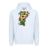 White Vermont State Map Premium Hoodie - RanaPortraitStore
