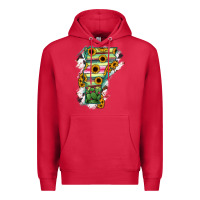 Cardinal Vermont State Map Premium Hoodie - RanaPortraitStore