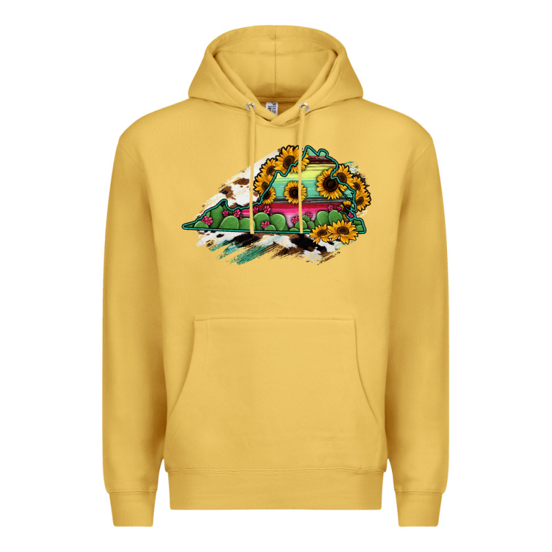 Virginia State Map Premium Hoodie by RanaPortraitStore | Teevron