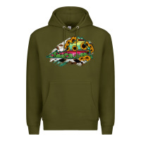 Army Green Virginia State Map Premium Hoodie - RanaPortraitStore