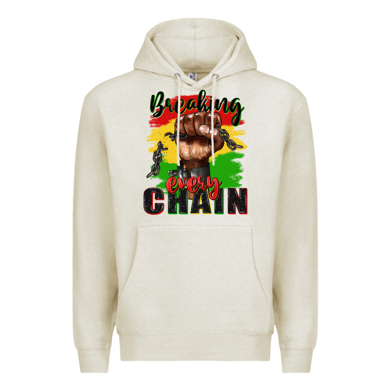 Breaking Every Chain Juneteenth Premium Hoodie by Zillion Design Studio | Teevron