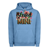Pigment Pebble Blue flowers blessed mini Urban Hoodie - Zillion Design Studio