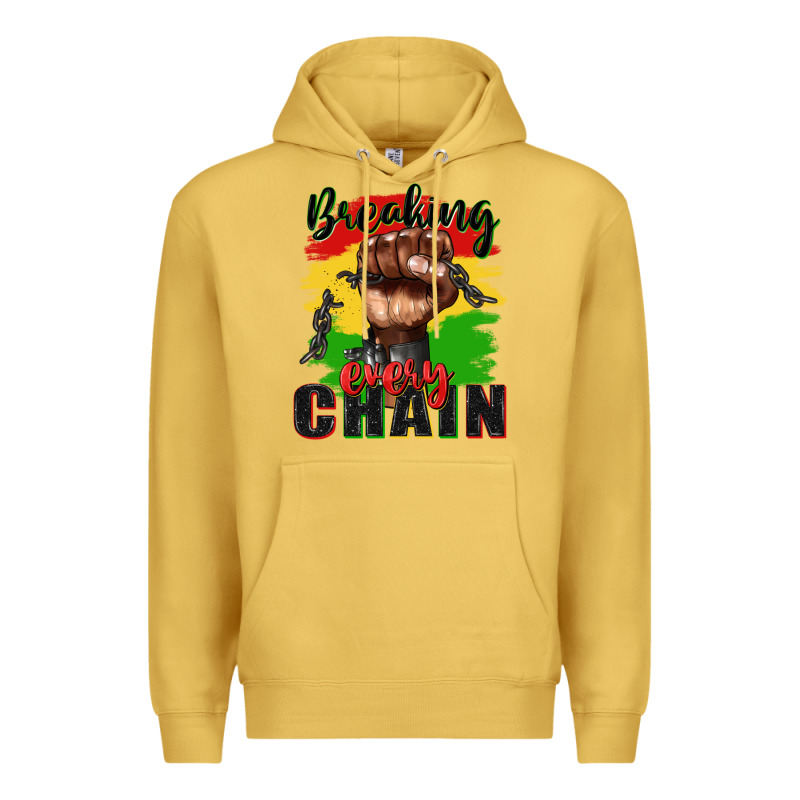 Breaking Every Chain Juneteenth Premium Hoodie by Zillion Design Studio | Teevron
