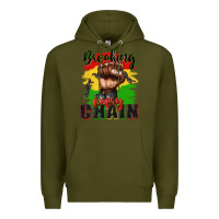 Army Green Breaking every chain juneteenth Premium Hoodie - Zillion Design Studio