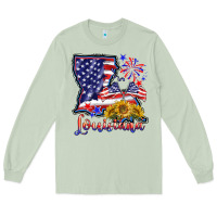 Matcha 4th of july  louisiana map Long Sleeve Tee - BarkalooDesign