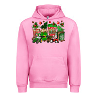 Fuchsia Pink christmas tractor coffee cups Urban Hoodie - texasbilliewilder
