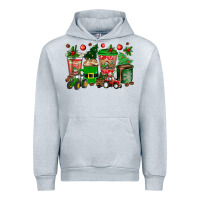 Heather Grey christmas tractor coffee cups Urban Hoodie - texasbilliewilder