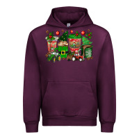 Mauve Wine christmas tractor coffee cups Urban Hoodie - texasbilliewilder