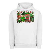 Christmas Tractor Coffee Cups Urban Hoodie | Teevron