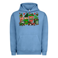 Pigment Pebble Blue christmas tractor coffee cups Urban Hoodie - texasbilliewilder