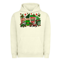 Pigment Pistachio christmas tractor coffee cups Urban Hoodie - texasbilliewilder