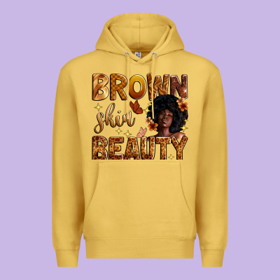Brown Skin Beauty Premium Hoodie Designed By Zillion Design Studio