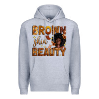 Heather Grey brown skin beauty Premium Hoodie - Zillion Design Studio