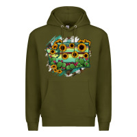 Army Green washingTon State Map Premium Hoodie - RanaPortraitStore