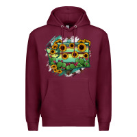Burgundy washingTon State Map Premium Hoodie - RanaPortraitStore