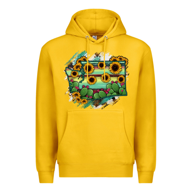 Washington State Map Premium Hoodie by RanaPortraitStore | Teevron