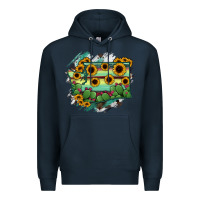 Navy washingTon State Map Premium Hoodie - RanaPortraitStore
