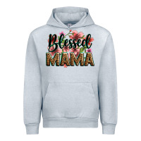 Heather Grey flowers blessed mama Urban Hoodie - Zillion Design Studio