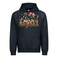 Navy flowers blessed mama Urban Hoodie - Zillion Design Studio