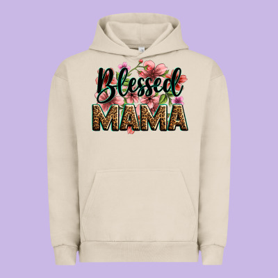 Flowers Blessed Mama Urban Hoodie Designed By Zillion Design Studio