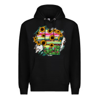 Black Wisconsin State Map Premium Hoodie - RanaPortraitStore