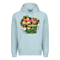 Blue Mist Wisconsin State Map Premium Hoodie - RanaPortraitStore